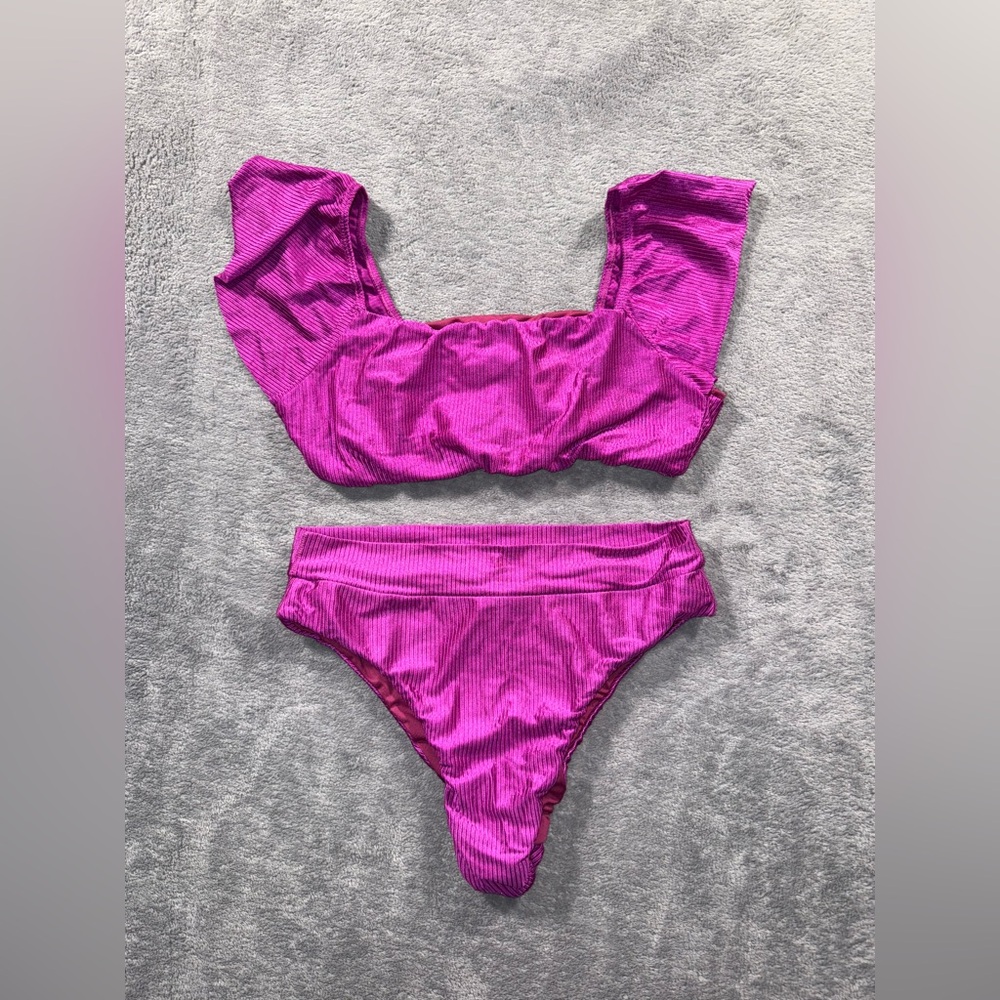 Brazilian Purple High Waist Bikini Set
